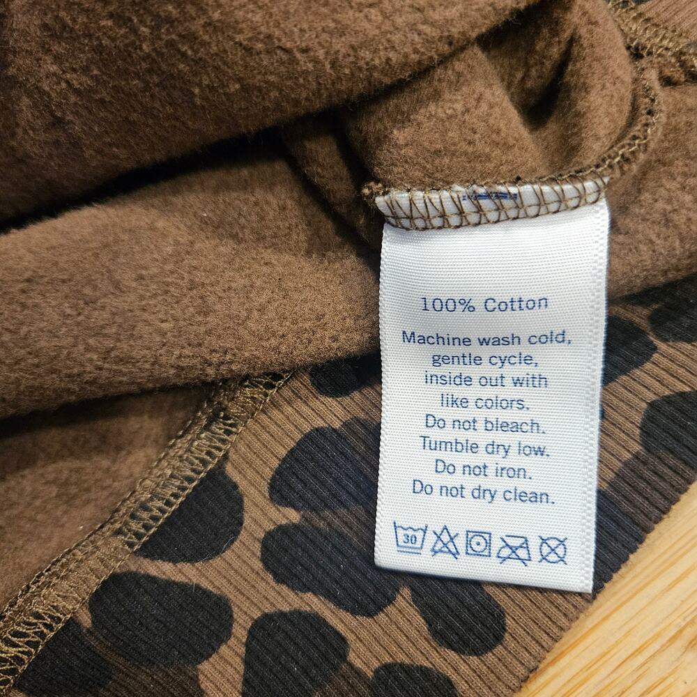 Women's Clare V Oversized Sweatshirt Animal Print Chocolate Double Jag XS - Picture 16 of 16